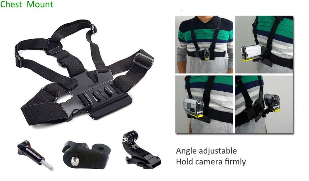 【VisioN Shop】Body Chest Strap for Gopro SJCAM Sony RX0 X3000 X1000 AS300 AS100 AS30 AS20 AS15 AZ1 mini POV Action Cam. 