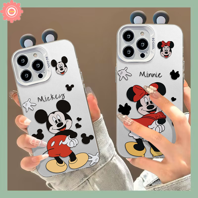 For Infinix Tecno Spark 20C GO 10 10C 20 Pro Smart 8 5 7 Pro Plus 8HD Hot 30i 40i 40 Camon 20 Hot 11 9 30 10 Play Note 30 40 Pro 3D Doll Ear Cartoon Cute Mickey Minnie Couples Case