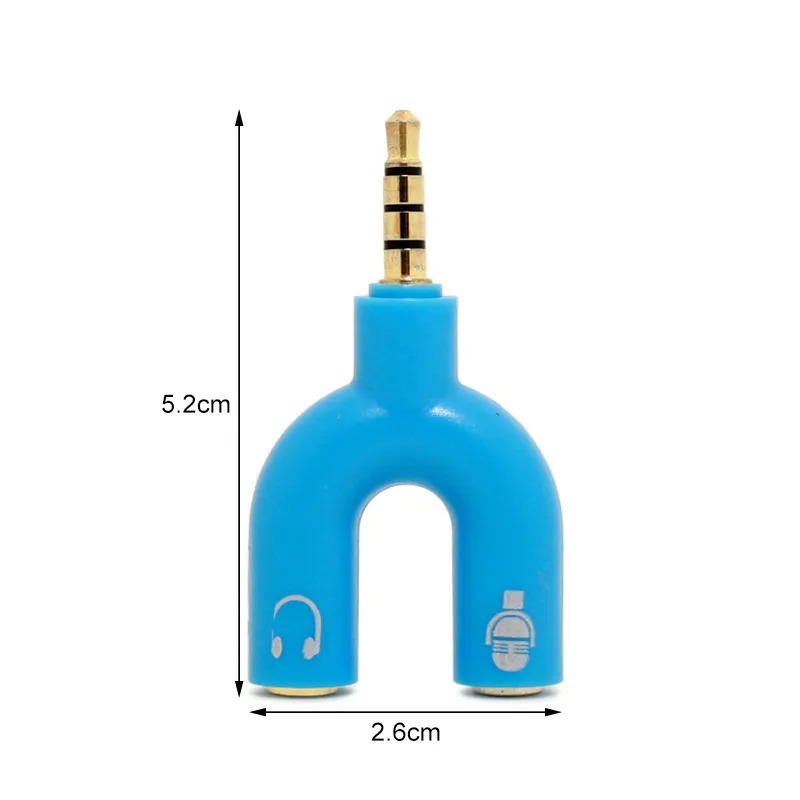 3.5mm Earphone Adapter Double Jack U Type Converter Plug Stereo Headphone Splitter for PC/MP3 Smartphone Player Audio Cables 1 Piece. 