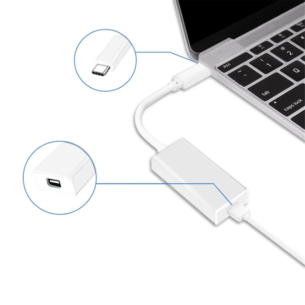 USB-C to Mini Display Port Adapter USB 3.1 Type C (Thunderbolt 3) to Thunderbolt 2 Adapter For MacBook Pro Black. 