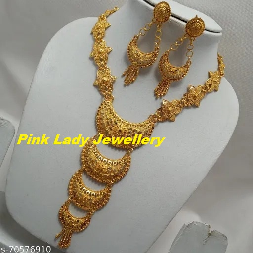 Gold Plated Long Necklace Set Sitahar 