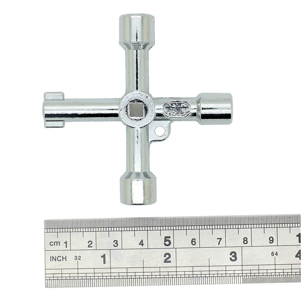 Multi-function 4 In 1 Universal Cross Key Triangle Key for Train Electrical Elevator Cabinet Valve Alloy Triangle Square Wrench. 