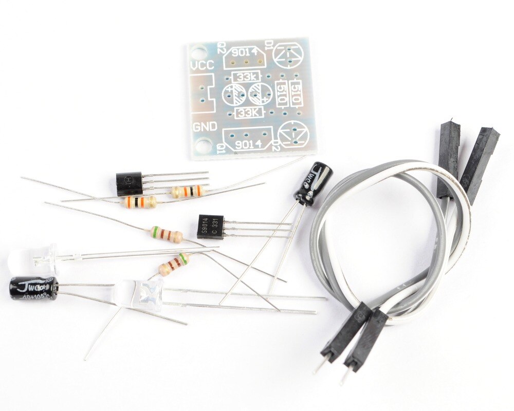 【happy one】3pcs/lot DIY Simple Flash LED Light Simple flashing Leds Circuit Board Kits LED Electronic Production Suite Part. 