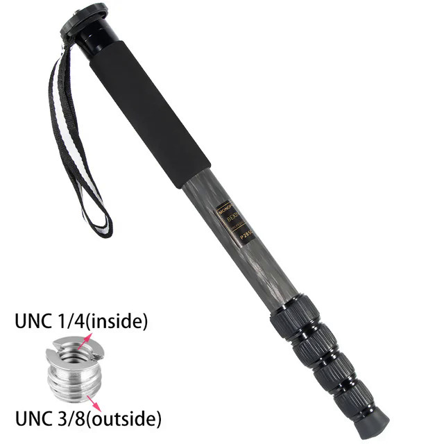 BEXIN P285C Light Professional Carbon Fiber Portable Travel Monopod Bracket Can Stand withTripod Ballhead for Digital SLR Camera. 
