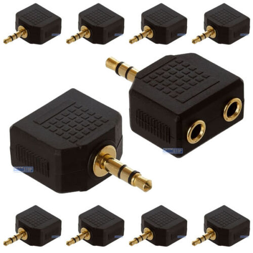 3.5mm 1 to 2 Audio Duplicator Adapter - Black. 