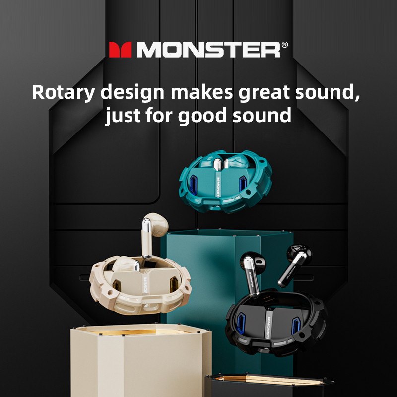 Monster XKT10 Pro Wireless Bluetooth 5.4 Earphones Low Latency Headphones Sport Gaming Earbuds Noise Reduction Headset with Mic. 