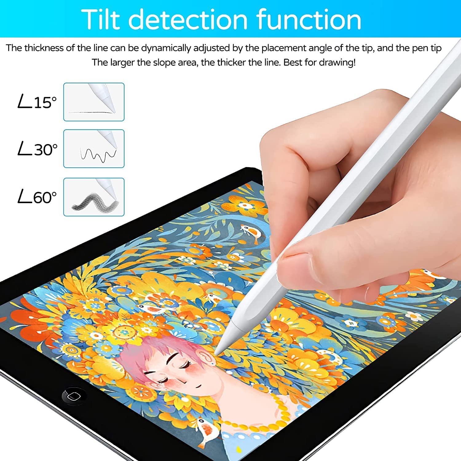Stylus Pen for iPad Apple Pencil with Palm Rejection Tilt Sensitive Active Digital Pencil for iPad 6 7 8 9 10 iPad Pro Mini Air. 