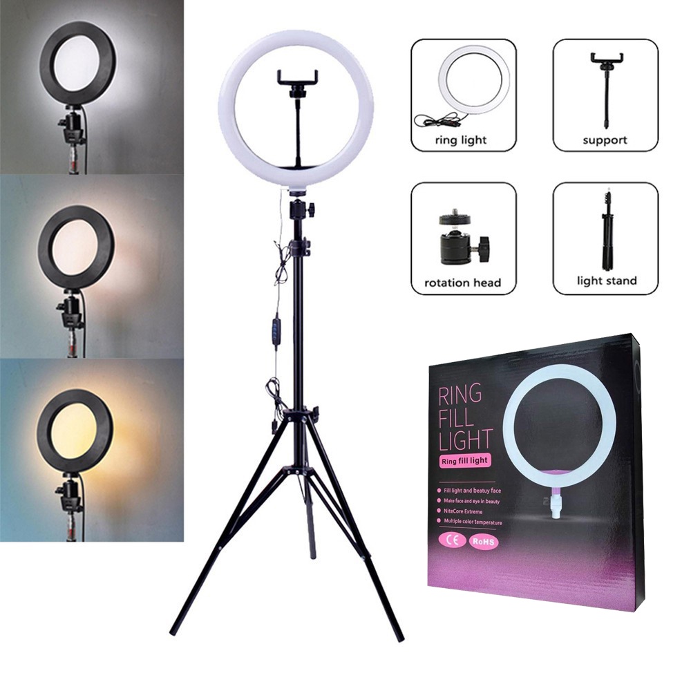 13 inch Ring Light Photo Studio Camera, Video lamp with Tripod for Smartphone. 