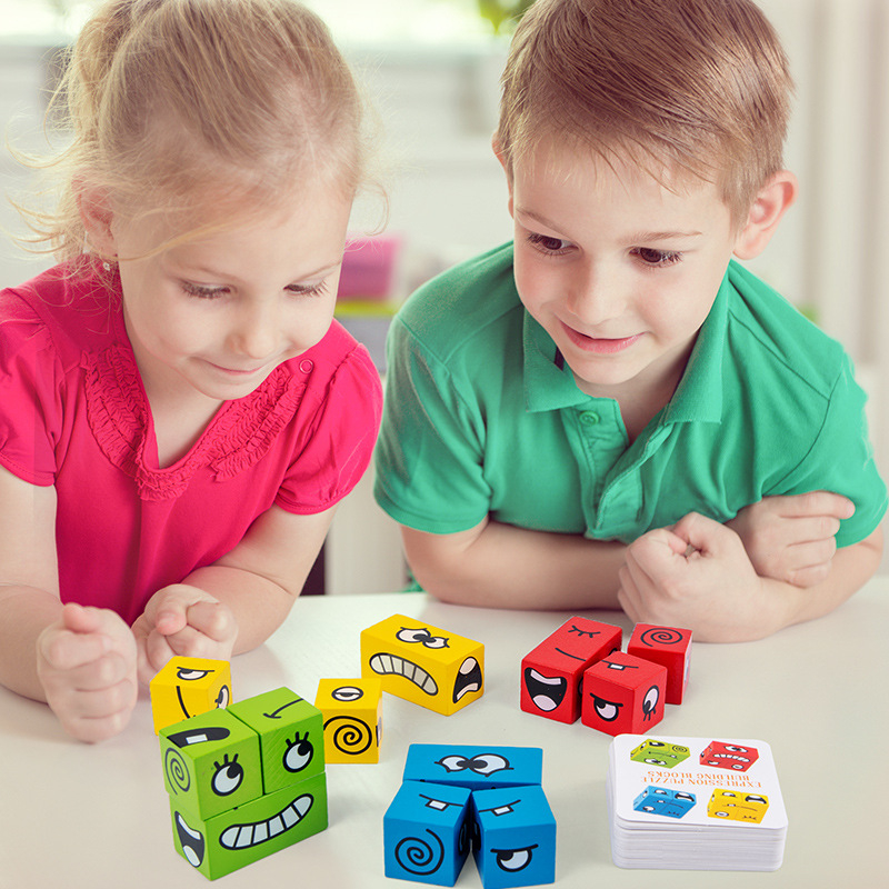 Emoji Cube face Game for Kids | Expressions Matching Block Puzzle Toy Toddler Toy | Cute Face Changing Cube