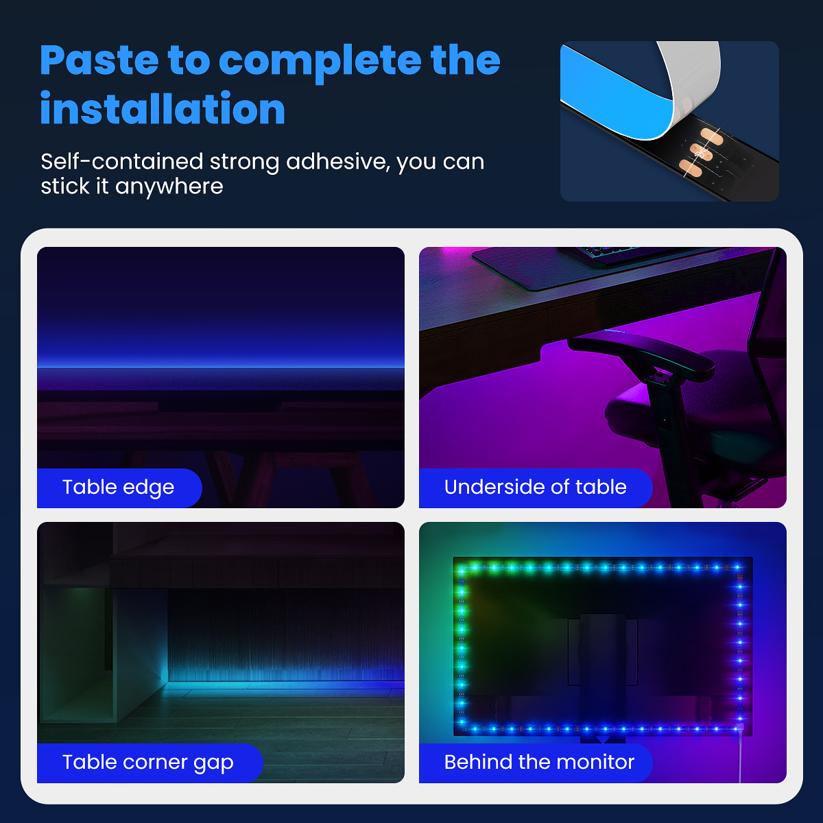 Immersive PC Background RGBIC LED Strips Monitor Screen Color ,USB Sync Box Compatible for Win PC, Ambient Lighting. 
