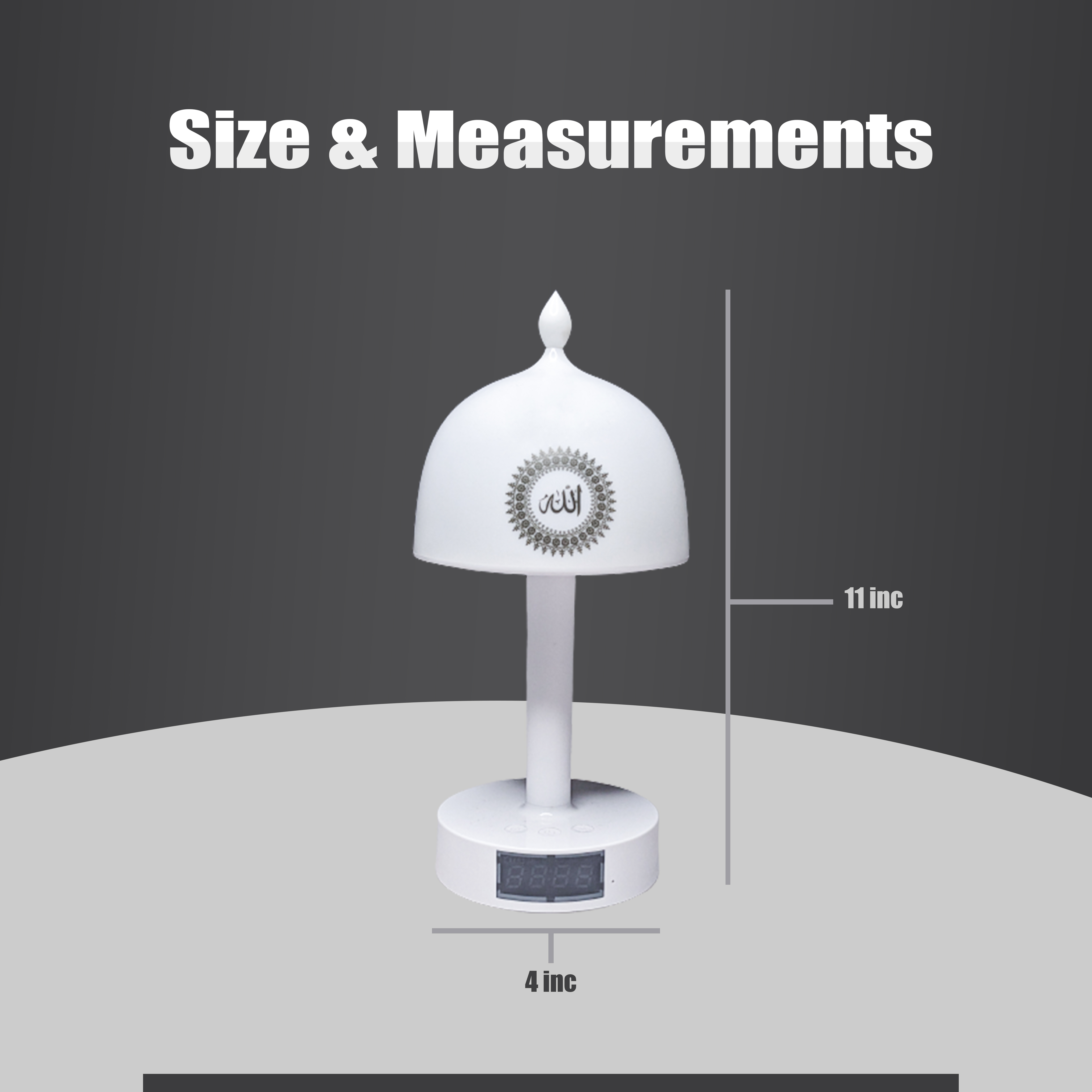 Quran Speaker  & Azan Clock Lamp Bluetooth Mp3 Player with color changing LED Touch Lamp. 