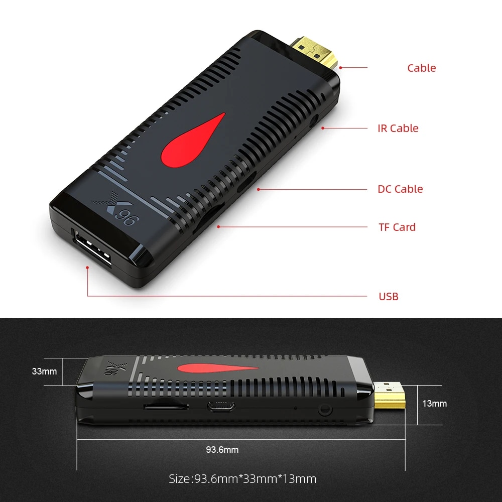 X96 S400 Fire TV Stick Smart TV Box Android 10 Allwinner H313 2.4G Wifi 4K 60fps Mini TV Dongle Receiver Google 3D Media Player. 