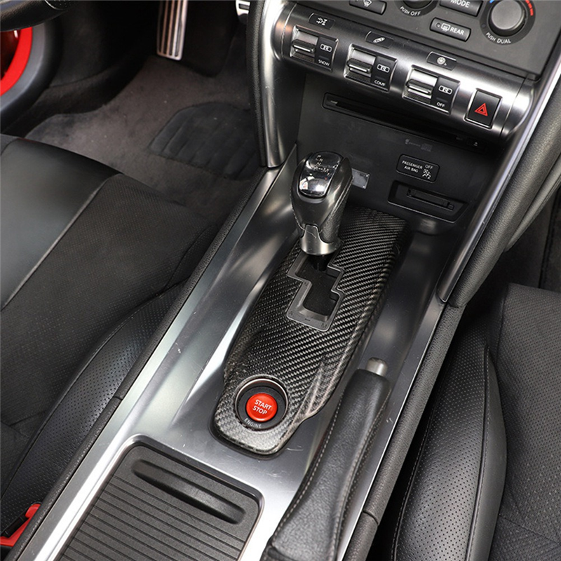 For Nissan GTR R35 2008-2016 Dry Carbon Fiber Center Console Gear Panel Frame Decoration Cover Trim Interior Accessories. 