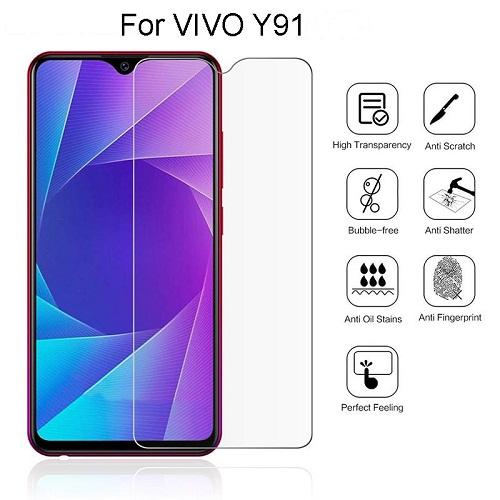 Vivo Y91 Tempered Glass screen Protector 2.5D-Transparent