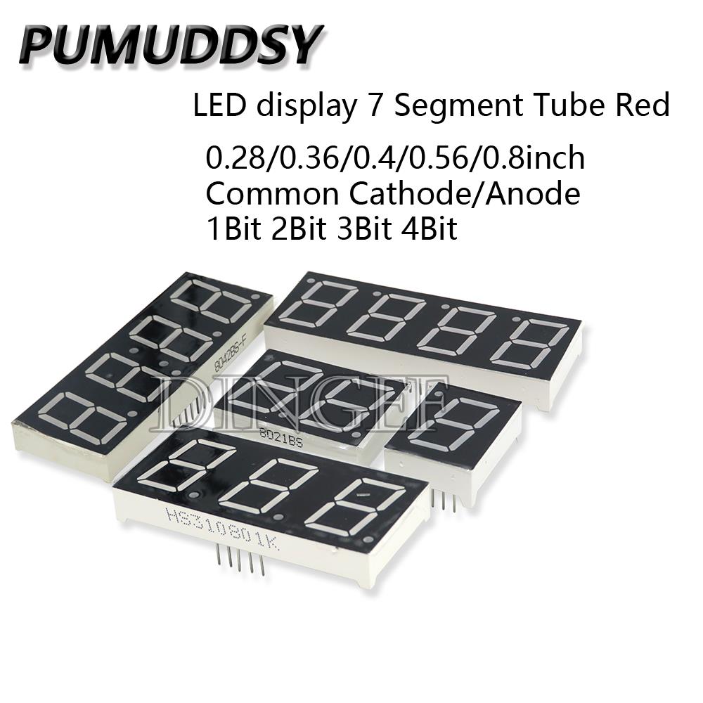 0.28/0.36/0.4/0.56 inch LED display 7 Segment 1 2 3 4 Bit Digit Tube Red Common Cathode / Anode Digital 0.56 inch led 7segment