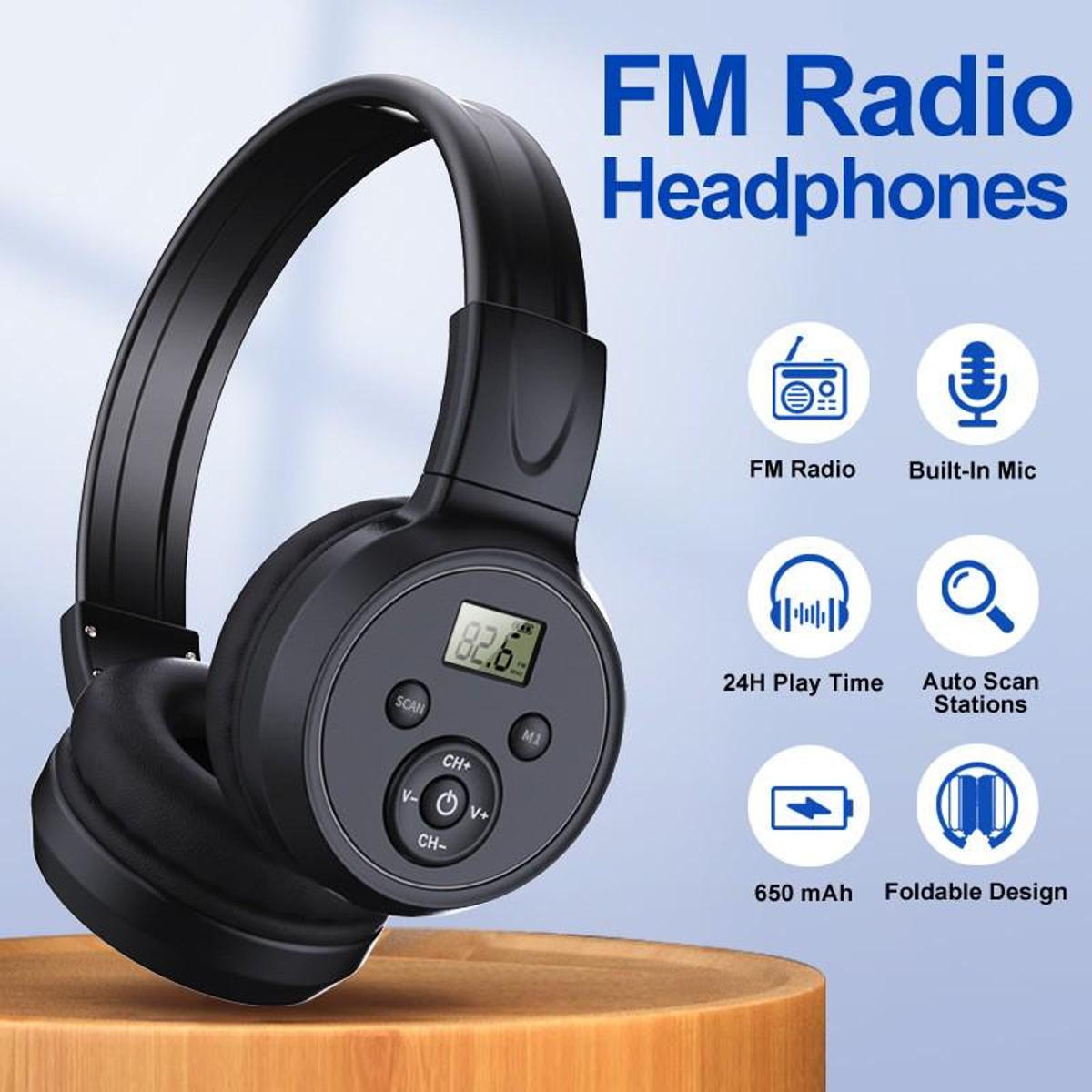 【FUPANG】portable FM radio receiver 3.5mm wired headset radio earphone receiver. 