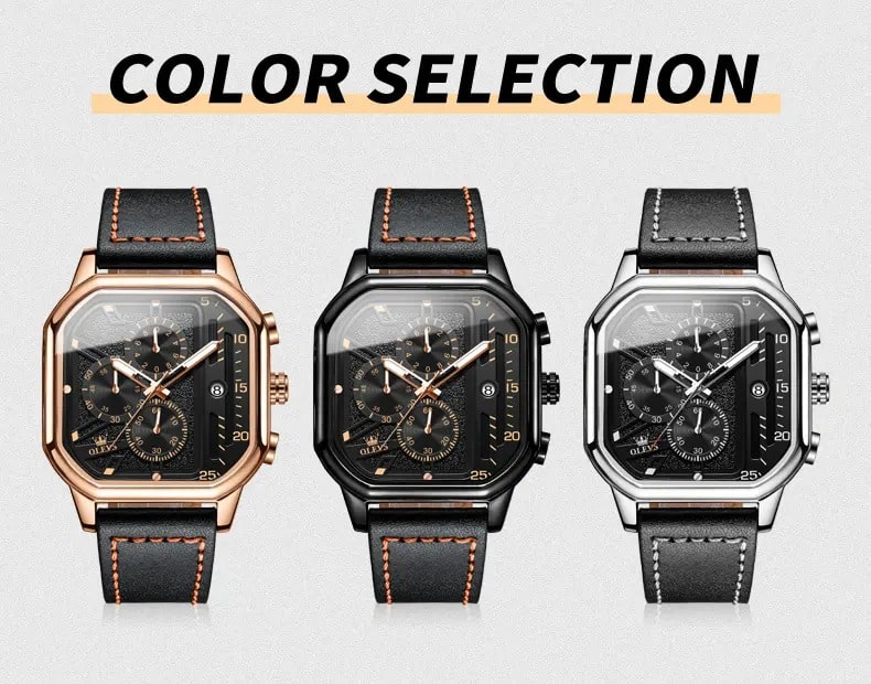 Square Skeleton Quartz Watch For Men. 