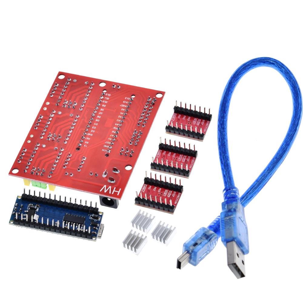 【Mary DAI Store】ShengYang 3DV4 CNC Shield V4 3.0 3pcs A4988 Reprap Stepper Drivers Set For Arduino. 