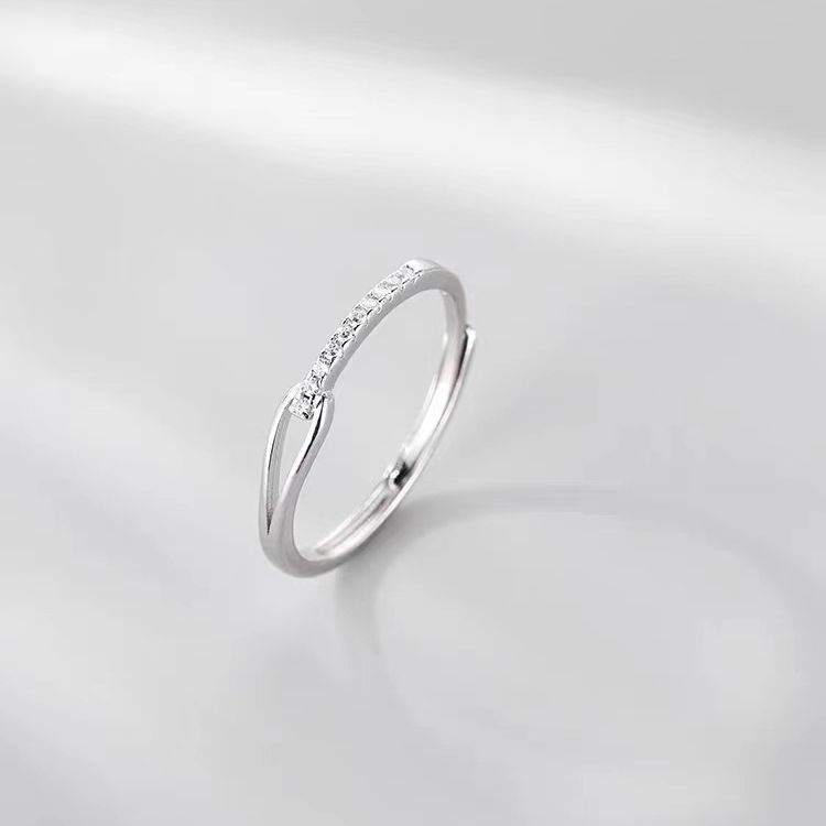 Plain ring self-discipline ring women's tail ring index finger ring ring summer niche design fashion and exquisite open ring. 