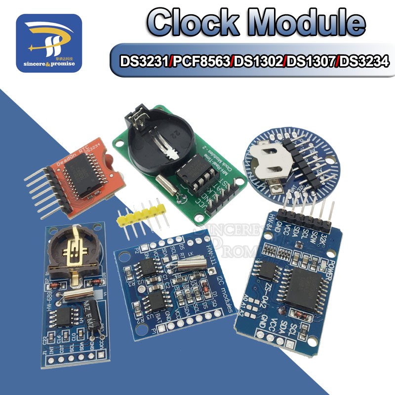 【The road to happiness Store】DS3234/DS1302/DS1307/PCF8563/DS3231 IIC Memory 3.3V-5V Time Precision RTC Clock I2C Module DS3231SN for Arduino. 
