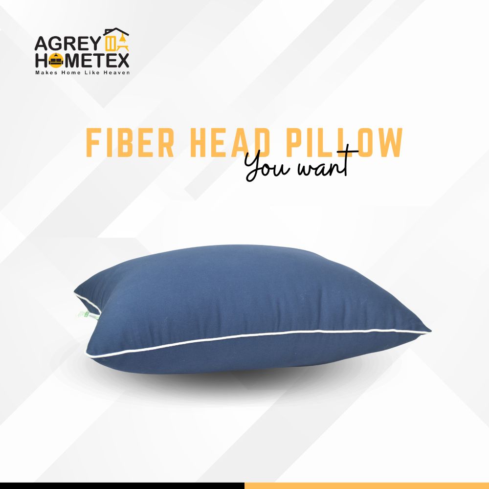 Fiber Head Pillow, Cotton Fabric, Navy Blue (18"x28"), 1 Pcs