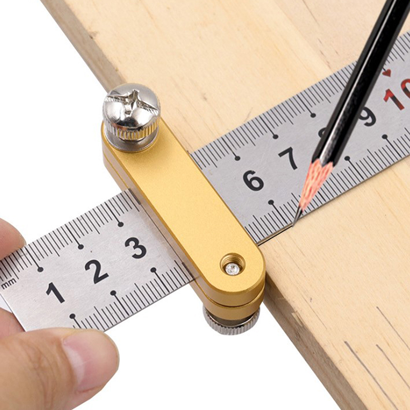 Steel Ruler Positioning Block Woodworking Scribe Drawing Mark Line Gauge Sunlight Mall. 