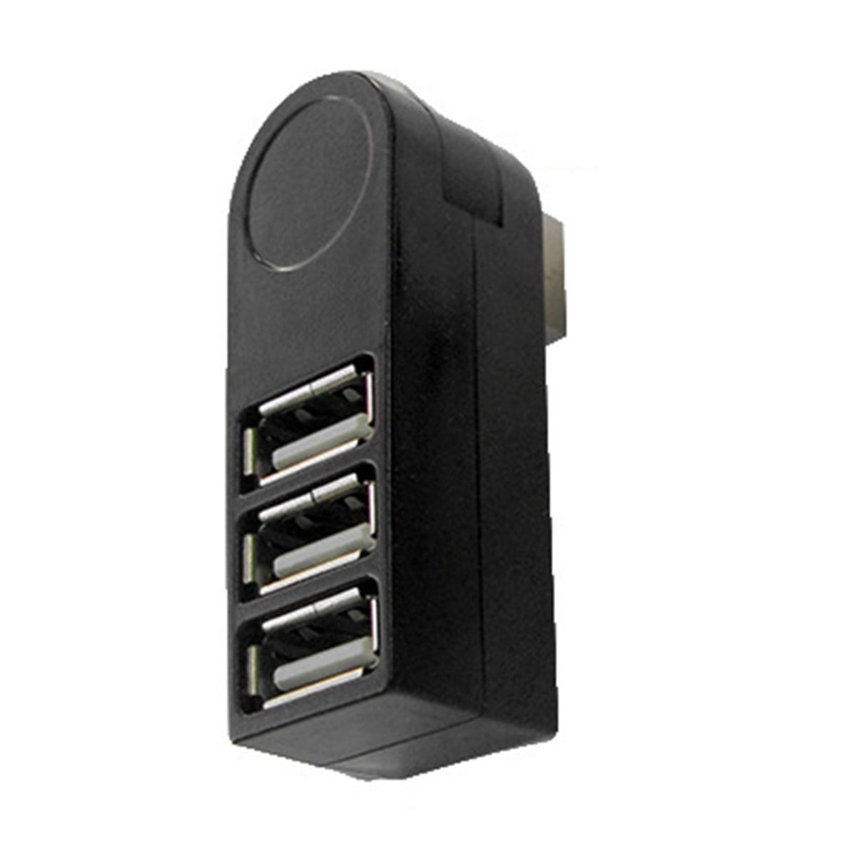 【VisioN Shop】Portable Ports 2.0 Mini 270 Degree Rotatable Splitter PC Notebook Laptop Adapter