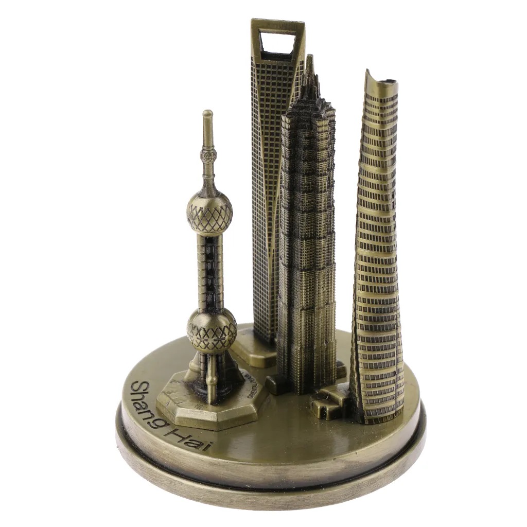 Shanghai Skyline Architecture Model Replica - Collectible Souvenir Building Decoration for Office or Home. 