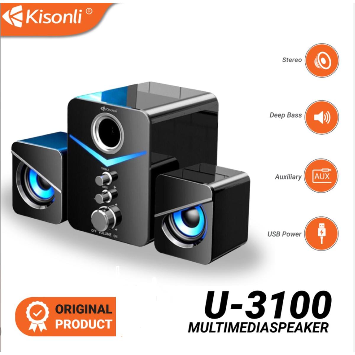 KISONLI U3100 Surround Bass Mini Speaker Stereo Multimedia Computer Portabel