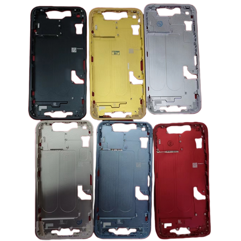 1pc 5pcs For iPhone 14 14PLUS Housing With Part + Middle Chassis Frame + SIM Tray + Side Key Parts Rear Housing Case Assembly. 