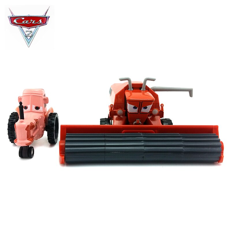 【happy one】Disney Pixar Cars 2 Children's Toy Model Frank Combine Harvester Bulldozer Alloy Car Toys Best Boy Birthday Christmas Gift. 
