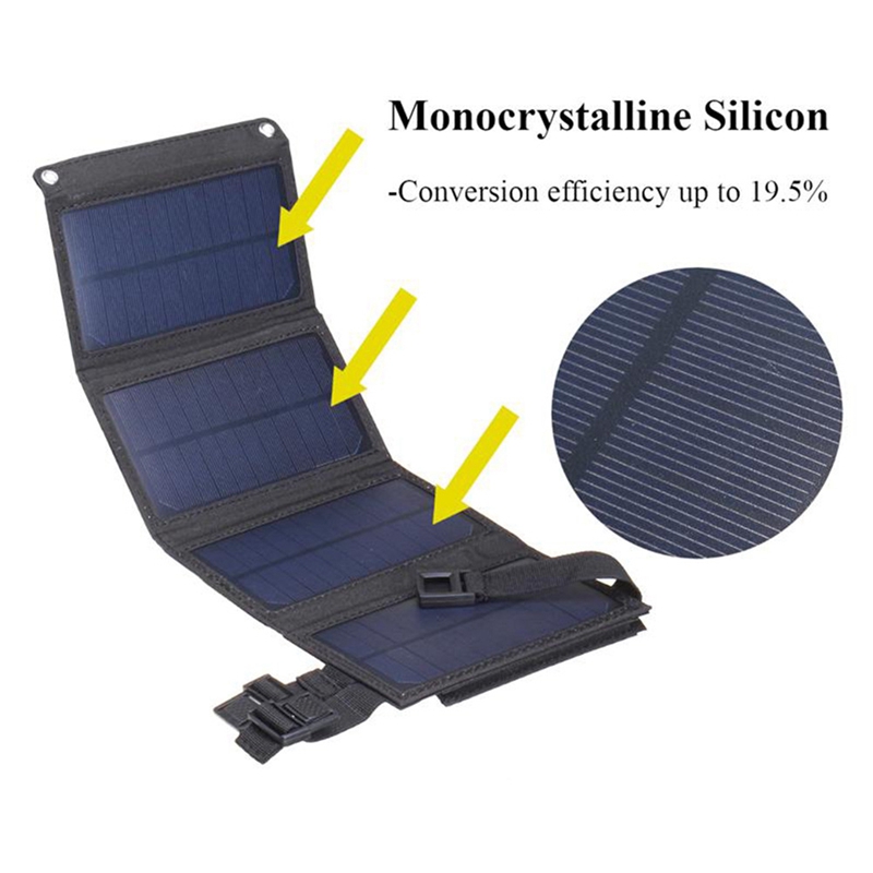 Foldable Solar Panel Solar Cell with USB for Camping Cell Phone B. 