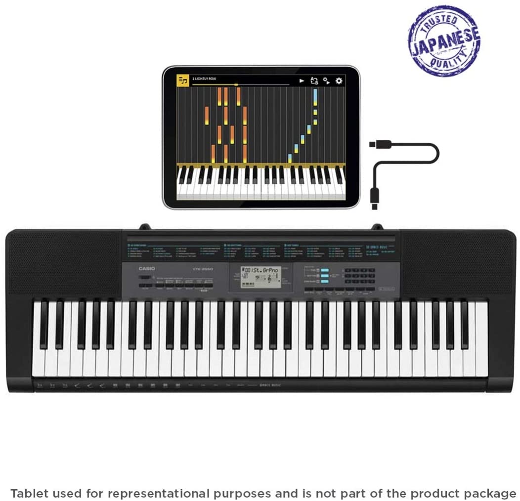 Casio CTK-2550 61-Key Portable Keyboard with App Integration/Dance Music Mode,Black. 