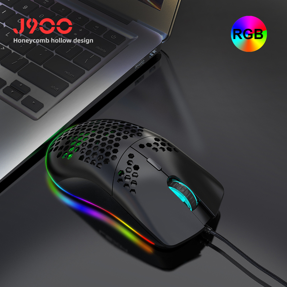 New HXSJ J900 USB Wired Gaming Mouse RGB Gaming Mouse with Six Adjustable DPI Cellular Hollow Ergonomic Design for Desktop. 