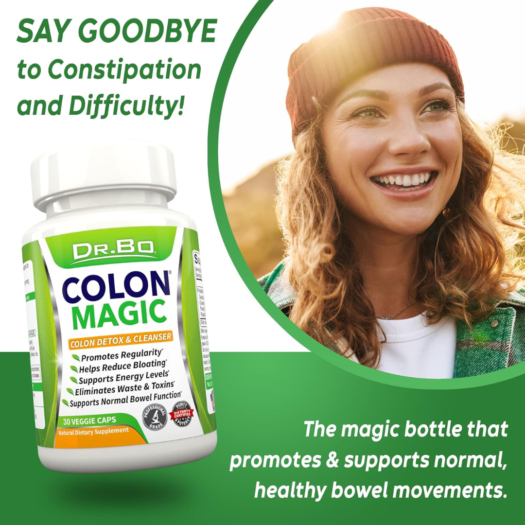 Dr Bo Colon Magic Colon Detox & Cleanser - 30 Veggie Caps. 
