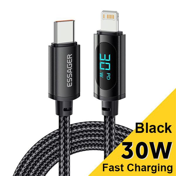 Essager USB Type C Cable For iPhone 14 13 12 11 Pro Max XS Xr PD 30W Fast Charge Charger Lightning Wire Cord. 
