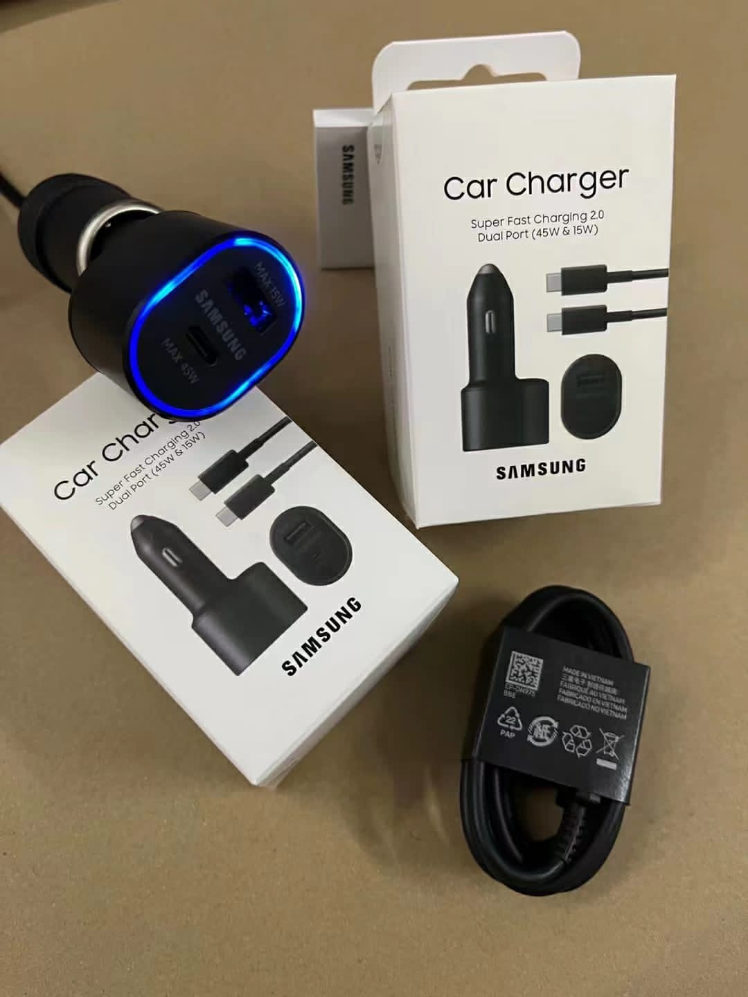 For Samsung Galaxy S22 Ultra S21 Ultra 45W USB C PD and 15W USB Port Samsung 60W Dual USB Car Charger 45W+15W QC4.0 3.0 Fast Charging PD Adapter For Galaxy S22 S20 S21 Ultra Note 20 Z Fold 2 3 5G. 