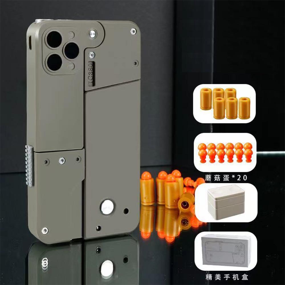 Shell Ejecting Black Toy For Adults Boys Folding iPhone Gun That Look Real Folding Mobile Phone Dropshipping. 