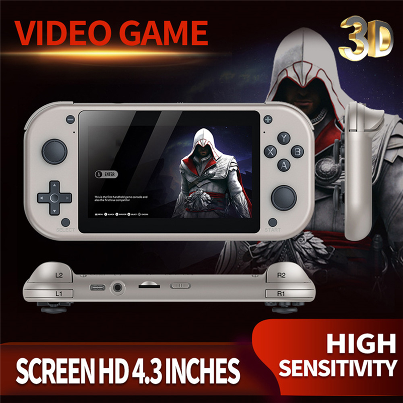 M17 Handheld Game Console 4.3 Inche Lcd Display Quad-Core Cortex-A7 Upto1.2Ghz 25 Kinds of Classic Simulators Play-128G Reusable Easy to Use. 