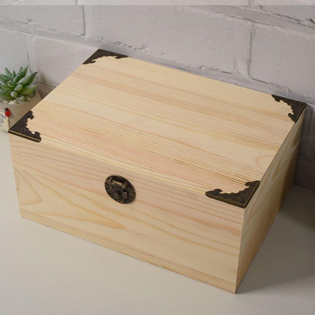 Organizer Box with Lock Wooden Storage Box Certificate Box Desktop Storage Box Rectangular Vintage Wooden Box Wooden Box Customized