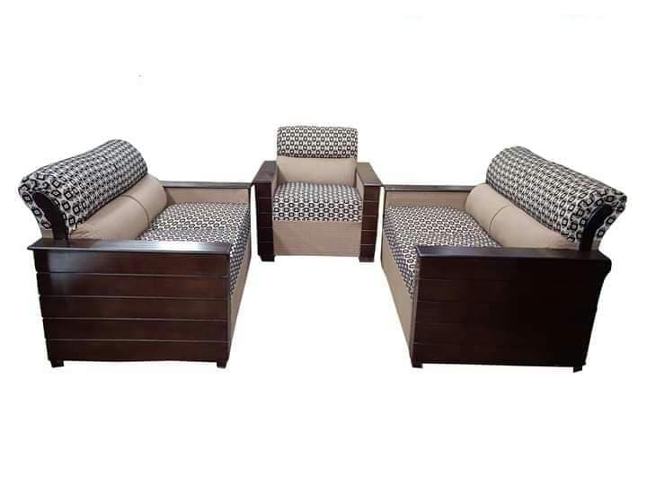 Malaysian Processed Wood Box Design Wooden Sofa Set