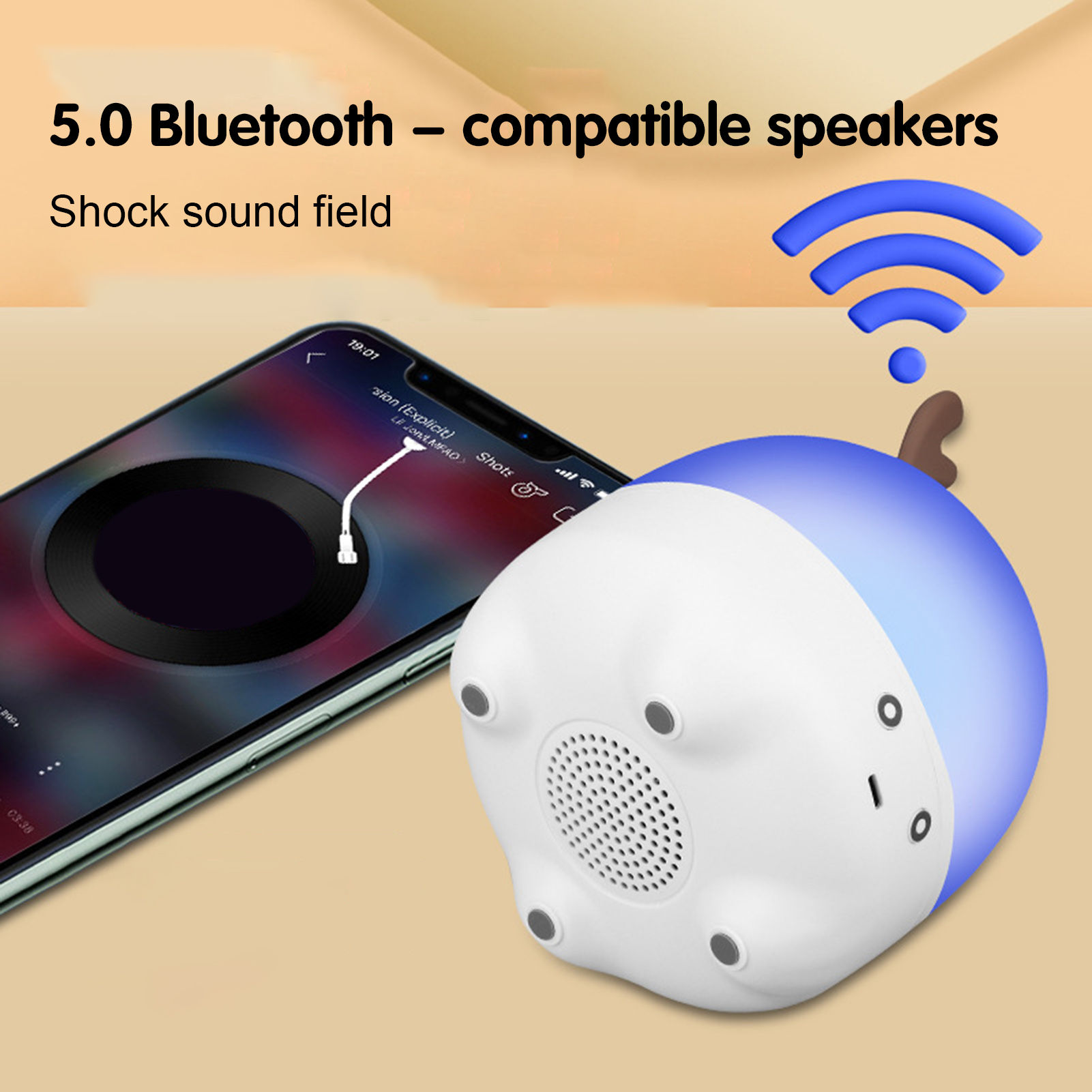 Sound Box 3D Surround Sound Cartoon Deer Bluetooth-compatible5.0 Multifunctional Sound Box. 