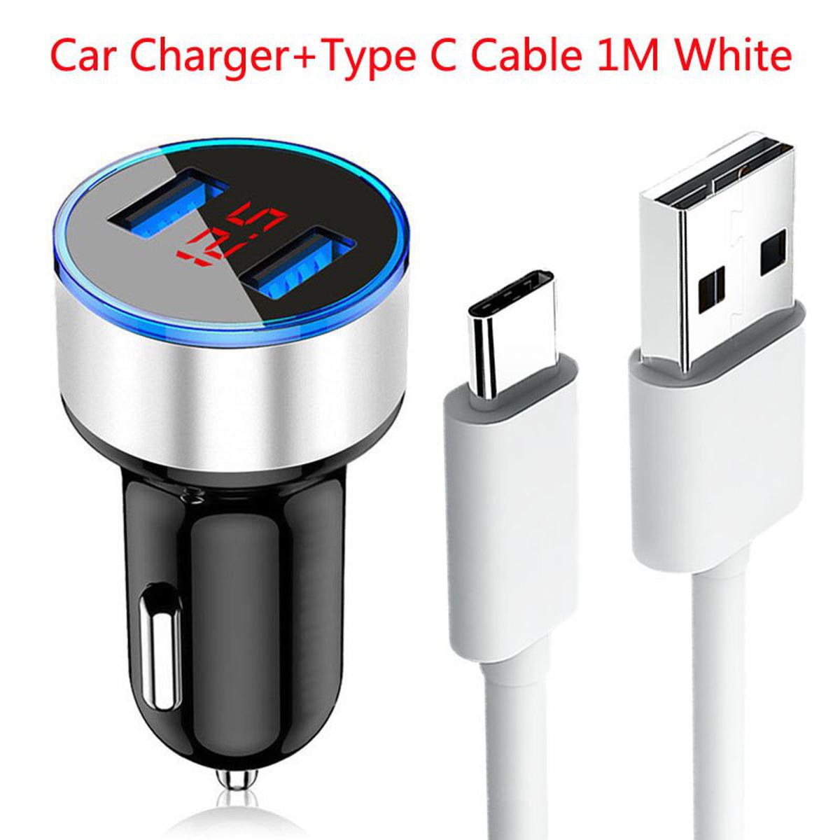 【happy one】Type-C USB Charging Cable Phone Adapter For Samsung A12 A42 A50 A71 A51 3.1A Fast Charging Dual USB Charger