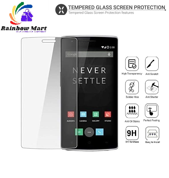 OnePlus One Tempered Glass Screen Protector 9H Hard 2.5D- Transparent. 