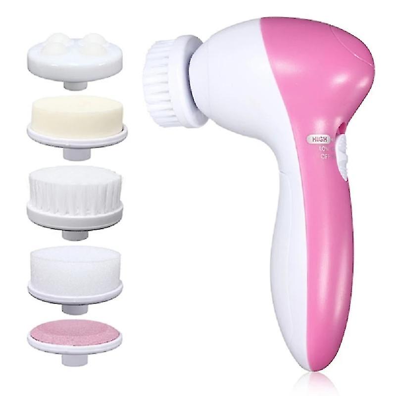 5 in 1 Facial Cleansing Brush- Face Spin Brush Set, Deep Cleansing, Gentle Exfoliating, Removing Blackheads, Massaging, Face and Body. 