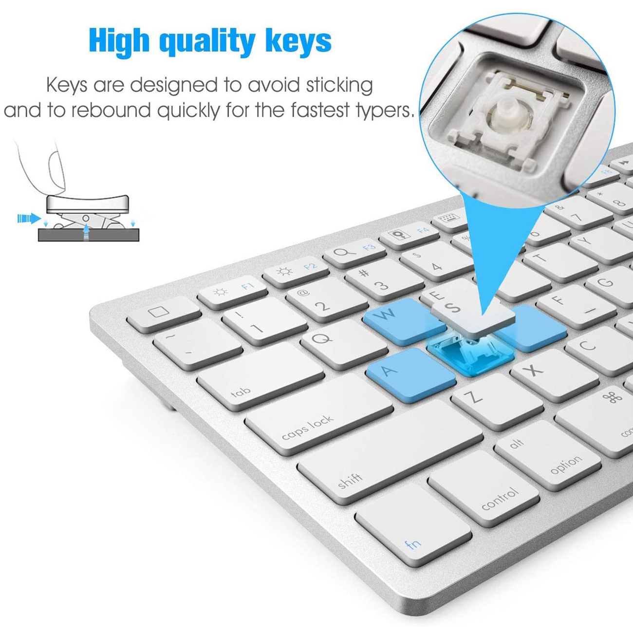 Bluetooth Keyboard Mouse Combo Ultra-Slim Mute Keycap Wireless Bluetooth Mouse Mice for Mac iPad iPhone iOS Android Windows. 