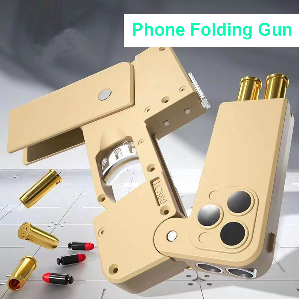 Shell Ejecting Black Toy For Adults Boys Folding iPhone Gun That Look Real Folding Mobile Phone Dropshipping. 