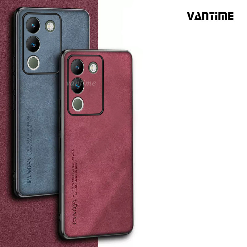 Vantime for Vivo V29e 5G Case Soft Pure Leather Slim Matte Back Cover