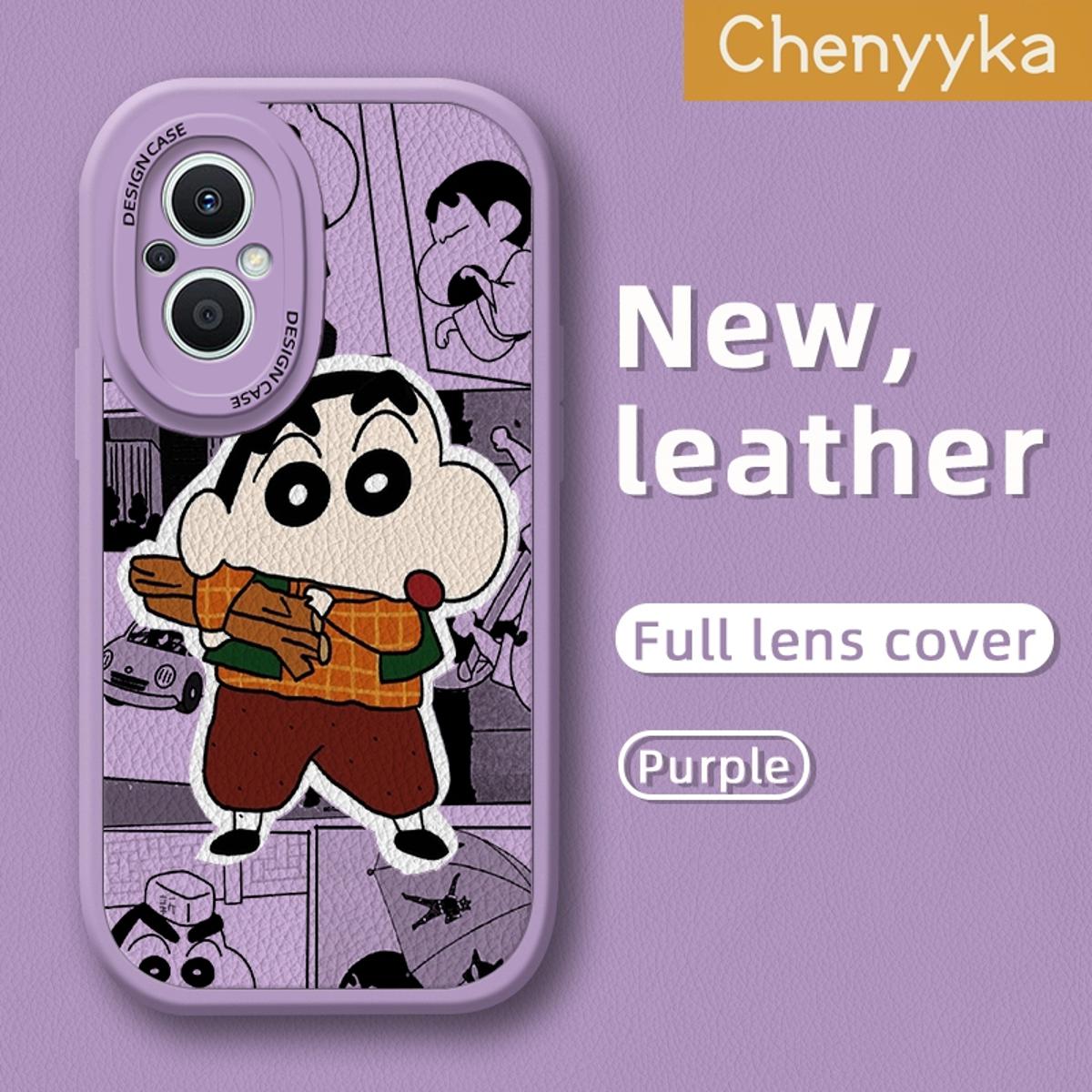 Chenyyka For OPPO Reno 7z 5G A96 5G F21 Pro 5G Reno 7 Lite 5G Reno 8 Lite 5G Case Cartoon Cute Crayon Thin New Design Leather Soft Back Cover Camera Protect Cases Shockproof Casing