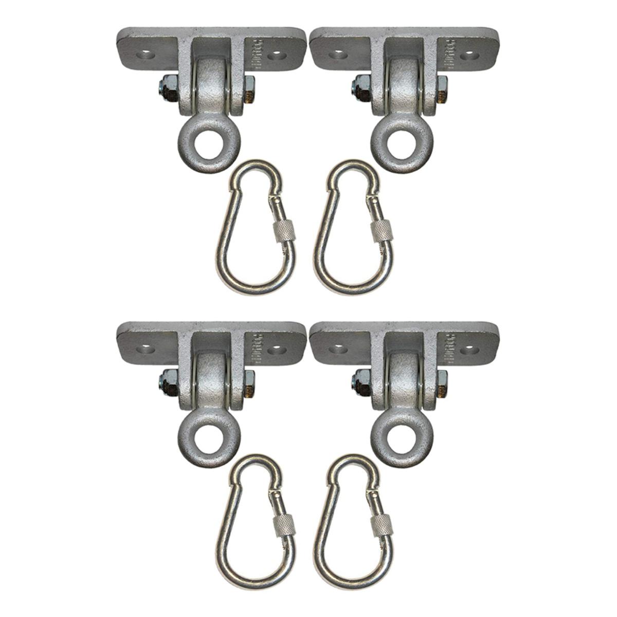 4X Locking Snap Hooks Heavy Duty Swing Hook Hangers Seat Trapeze Sets Static Tension 5000 Lb Capacity